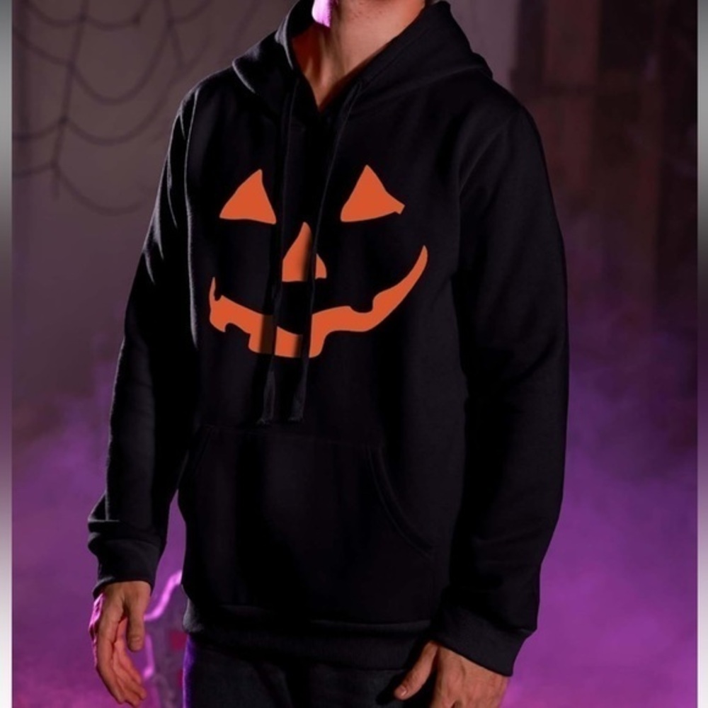Arvilhill Mens Halloween Costume Funny Pumpkin Hoodie XXL